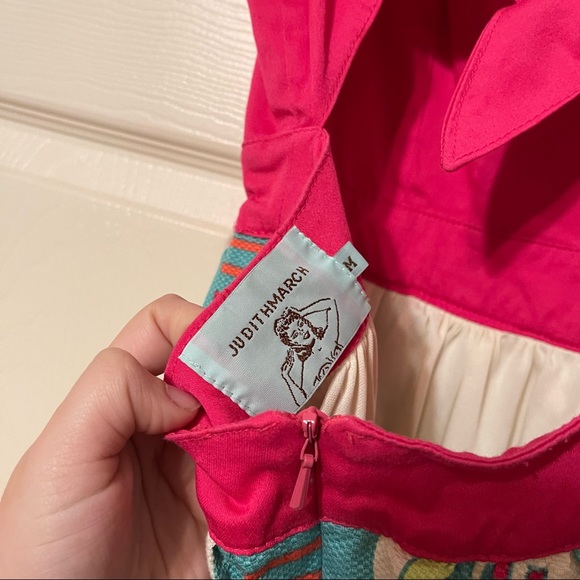 Judith March open back hot pink multiprint dress - Picture 2 of 7